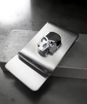 Silver Skull Money Clip - Metallic Chrome Color