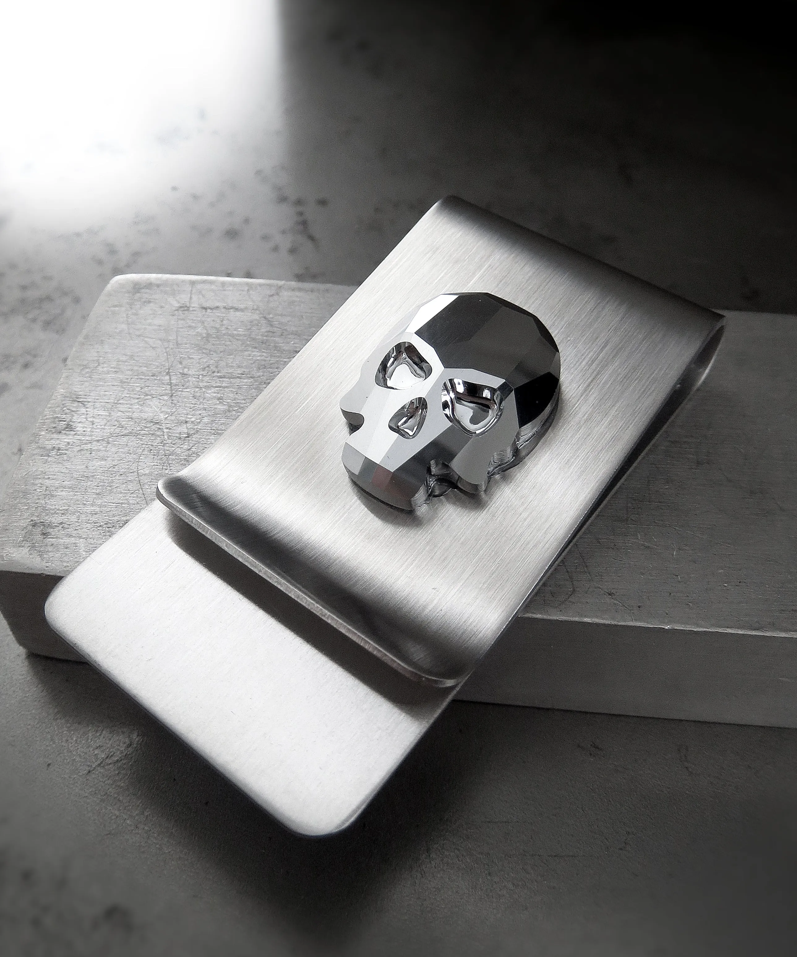 Silver Skull Money Clip - Metallic Chrome Color
