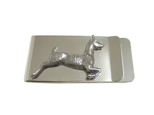 Silver Toned Textured Deer Money Clip