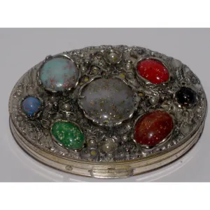 Silvertone Egg Stone Compact By Dorset