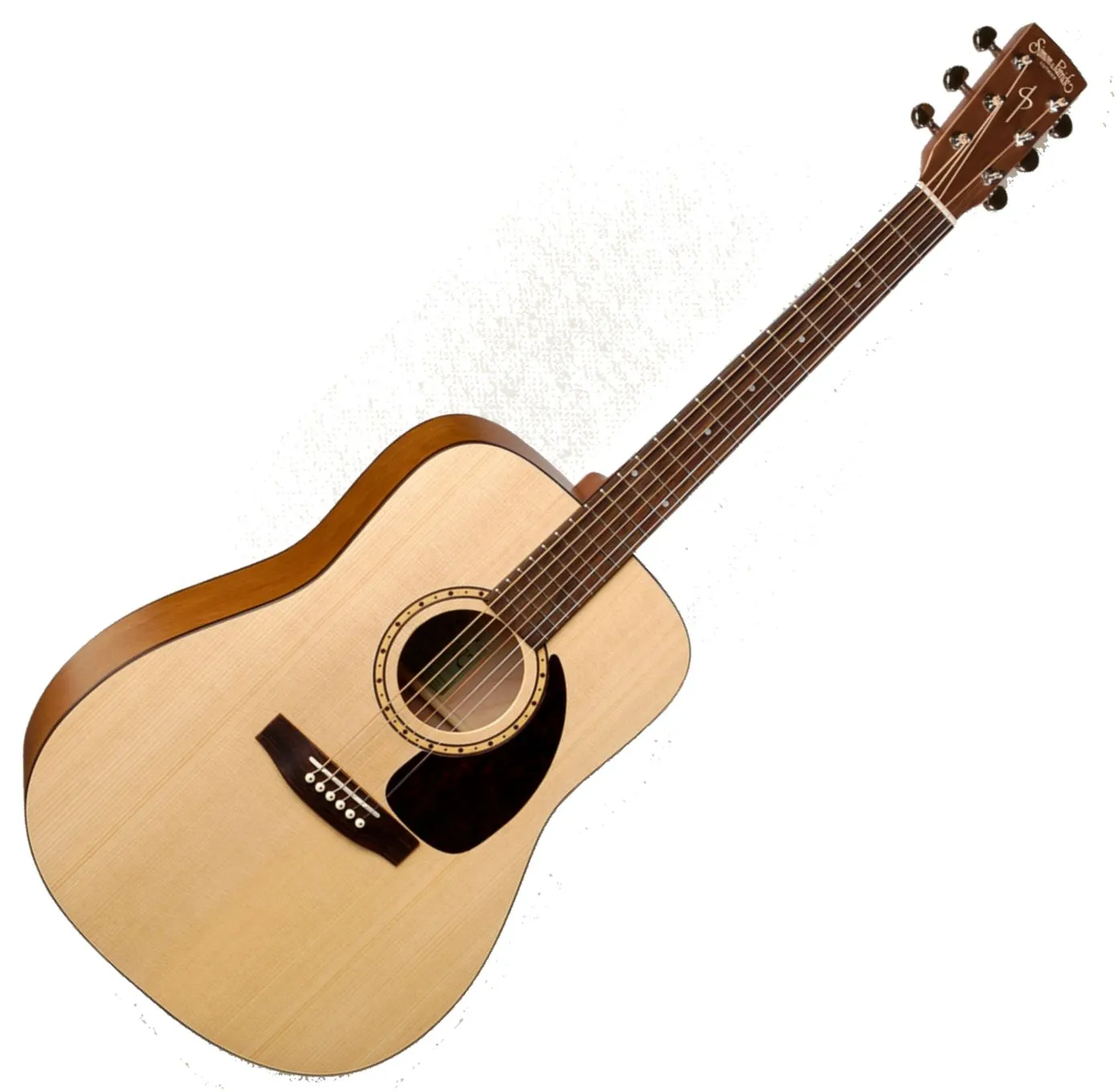 Simon & Patrick 048380 / 052073 Woodland Concert Dreadnought 6-String RH Acoustic Electric Guitar with QIT Electronics and Bag MADE In CANADA