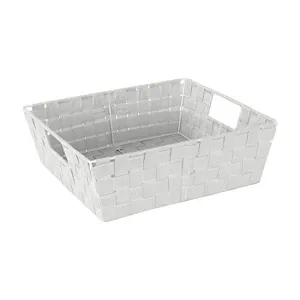 Simplify Large Shelf Woven Strap Tote | Decorative Storage Basket |