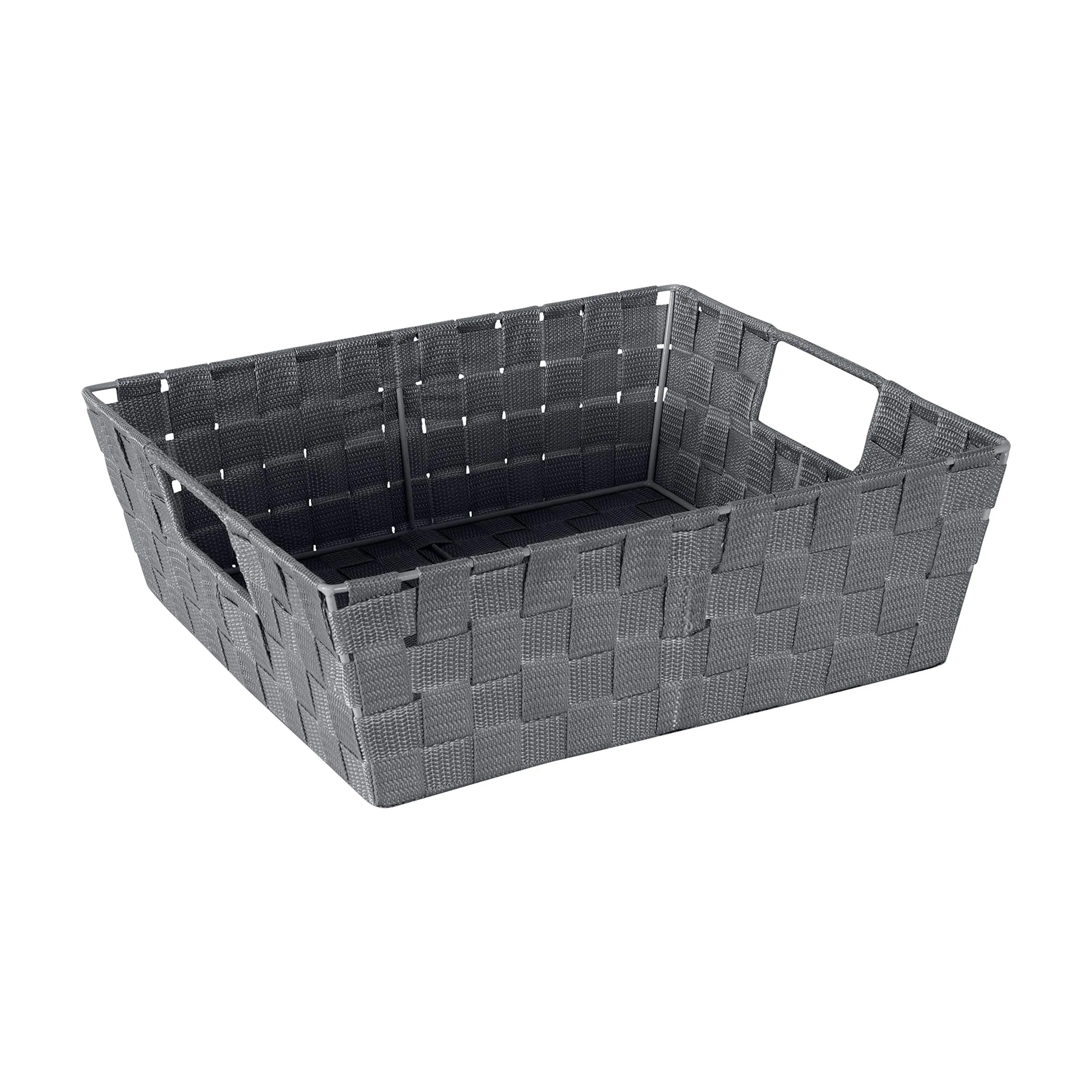 Simplify Large Shelf Woven Strap Tote | Decorative Storage Basket |