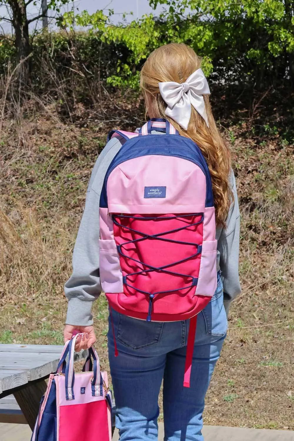 Simply Southern Backpack in Punch Color Block | 0224-BAG-SCHL-BKPK-PUNCH