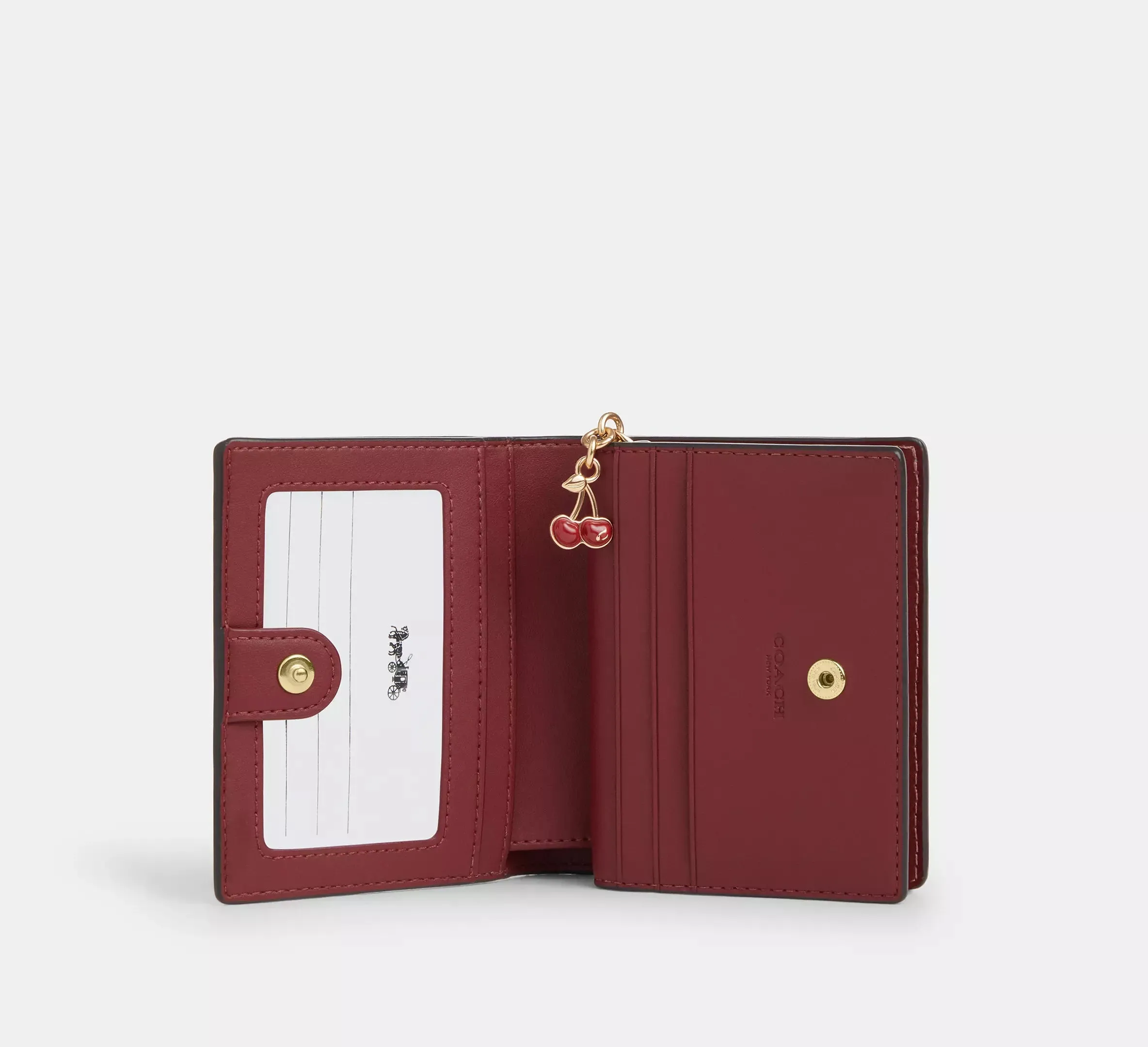Snap Wallet In Signature Canvas With Cherry Print