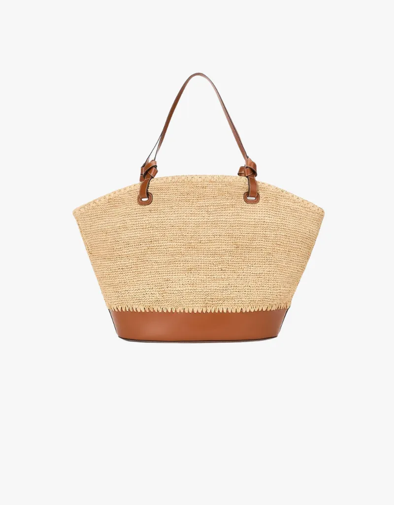 Staud Squillo Raffia Tote in Natural