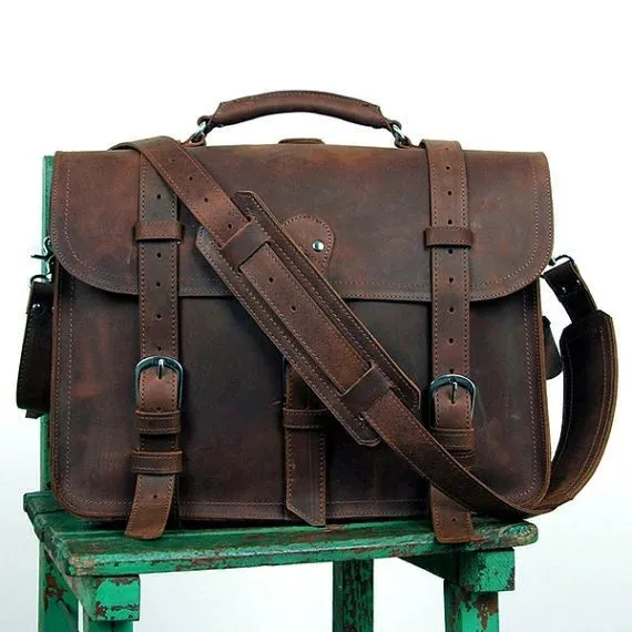 Sterling | Genuine Leather Men Briefcase Shoulder Bag Office