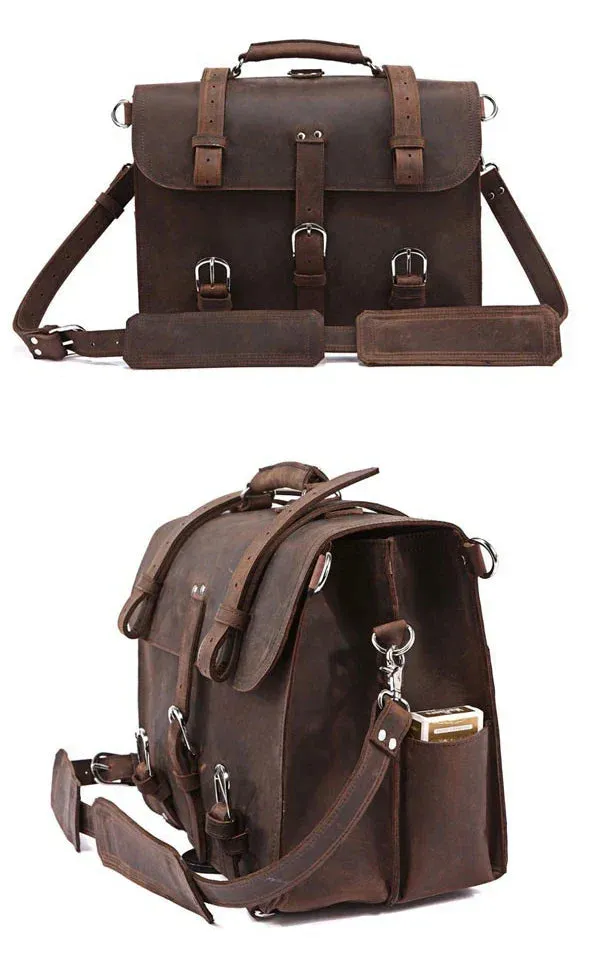 Sterling | Genuine Leather Men Briefcase Shoulder Bag Office