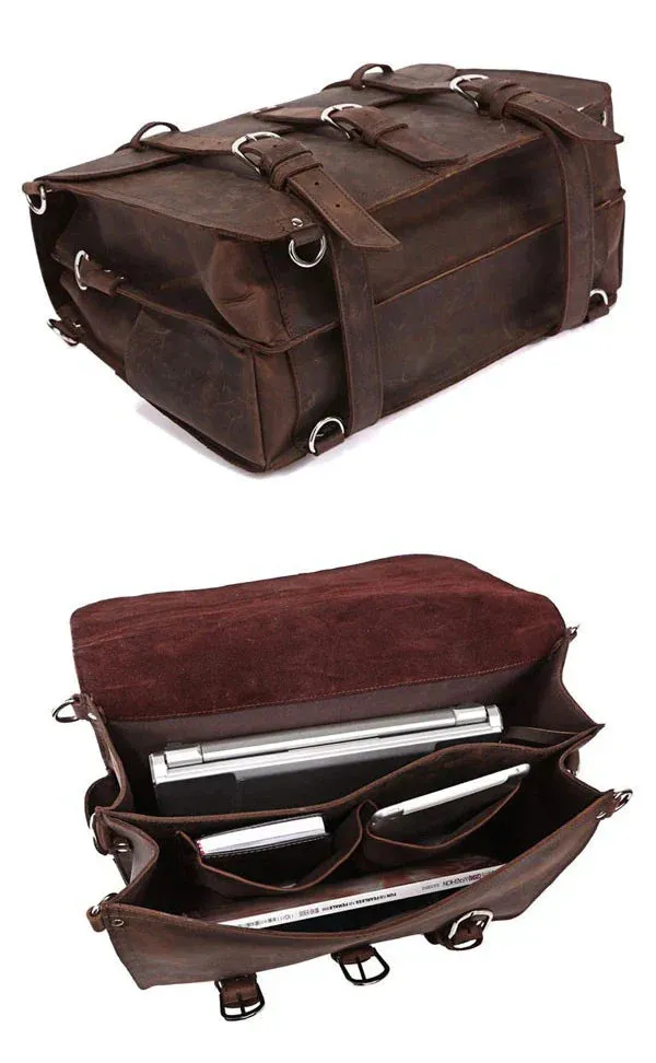 Sterling | Genuine Leather Men Briefcase Shoulder Bag Office
