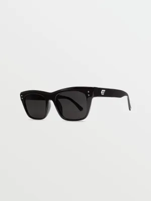 Stoneview Gloss Black Sunglasses (Gray Lens) - BLACK