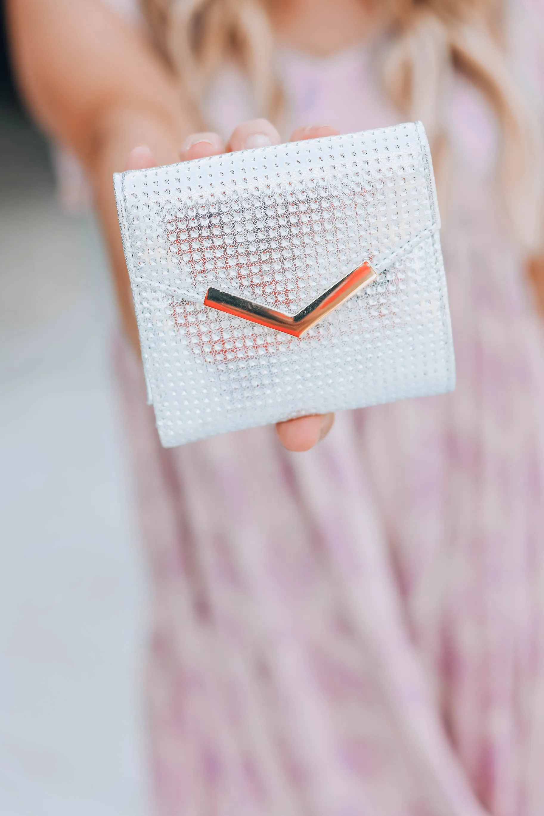 Stormi Silver Metallic Wallet