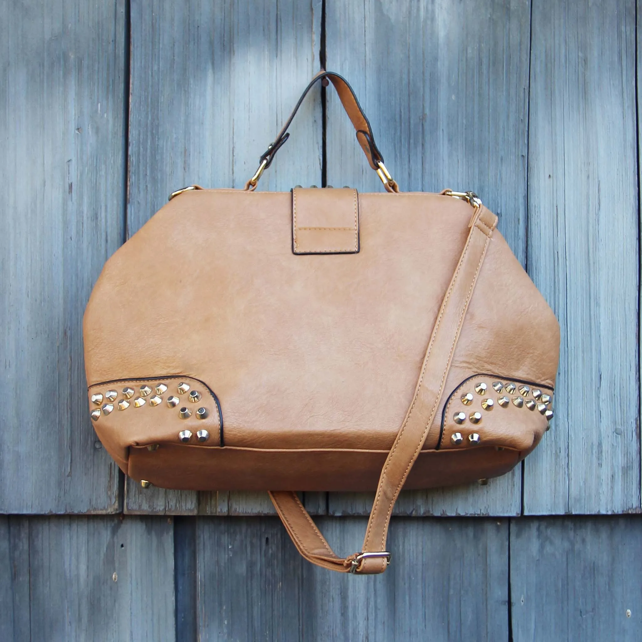 Studded Dusk Tote in Toffee
