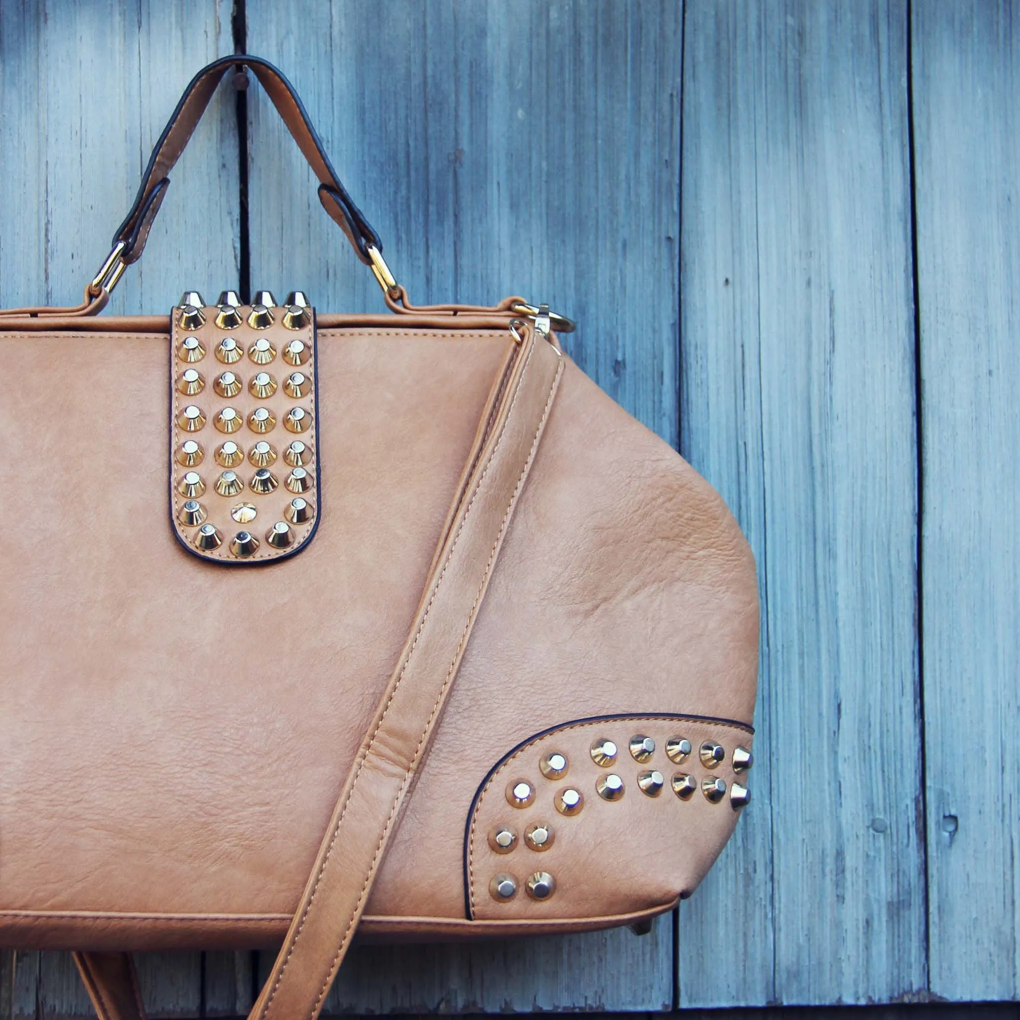 Studded Dusk Tote in Toffee