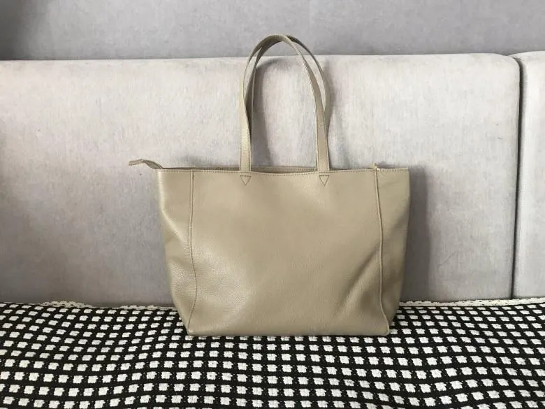 Stylish Womens Brown Leather Tote Bag Shoulder Tote Bag Brown Tote Purse For Women