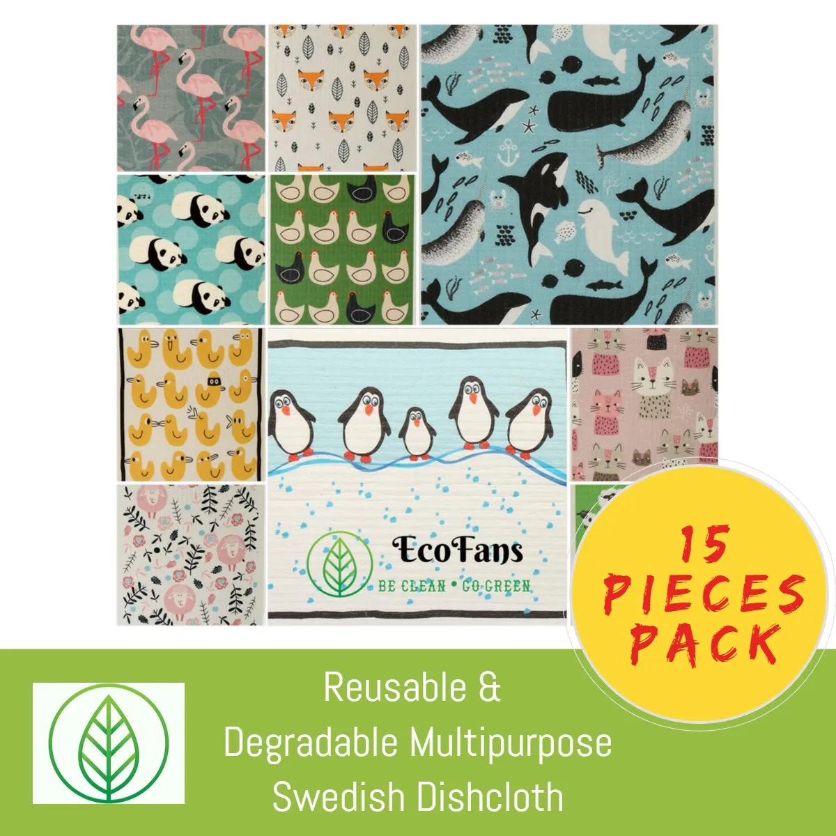 Swedish Dishcloth – Multi-Pack Cellulose Sponge Cloths