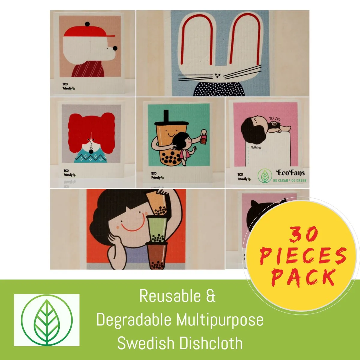 Swedish Dishcloth – Multi-Pack Cellulose Sponge Cloths