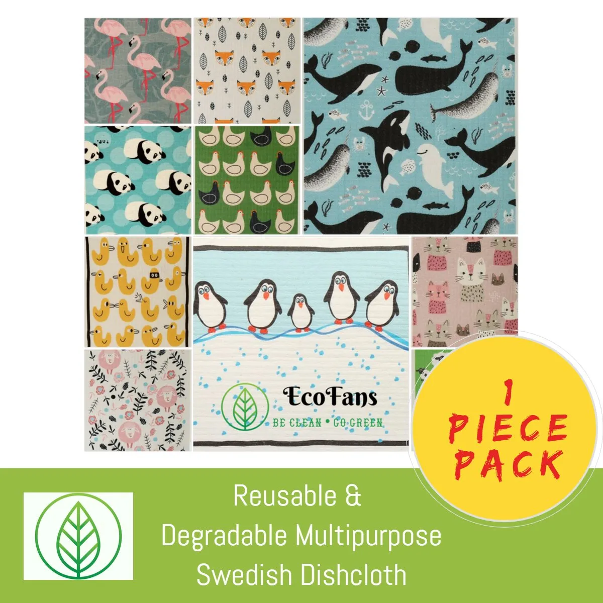 Swedish Dishcloth – Multi-Pack Cellulose Sponge Cloths