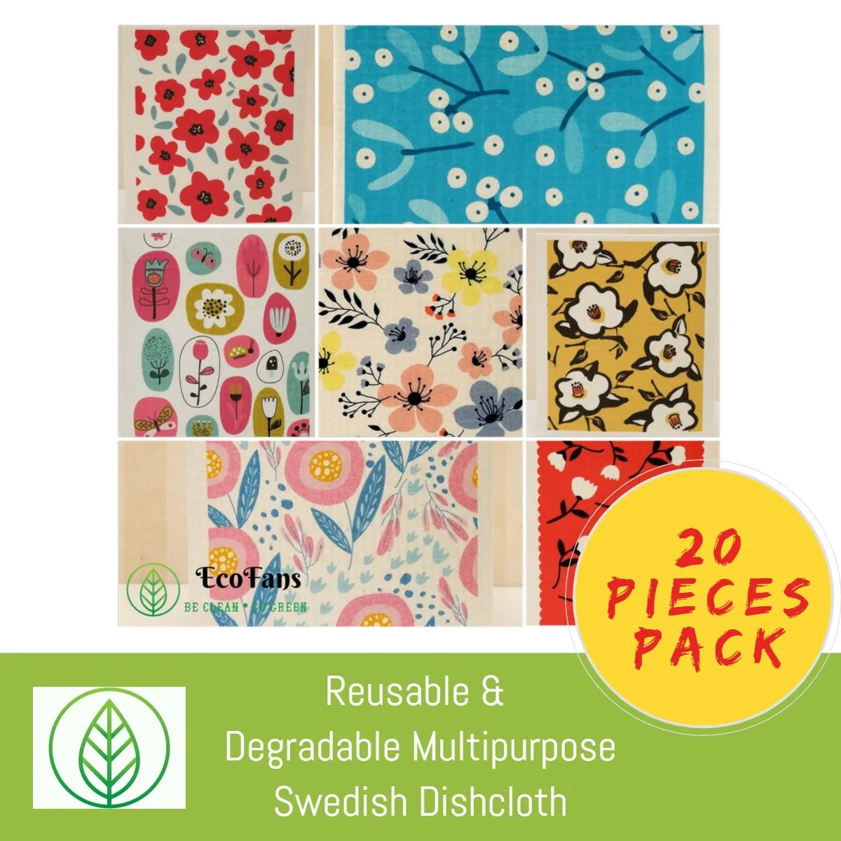 Swedish Dishcloth – Multi-Pack Cellulose Sponge Cloths