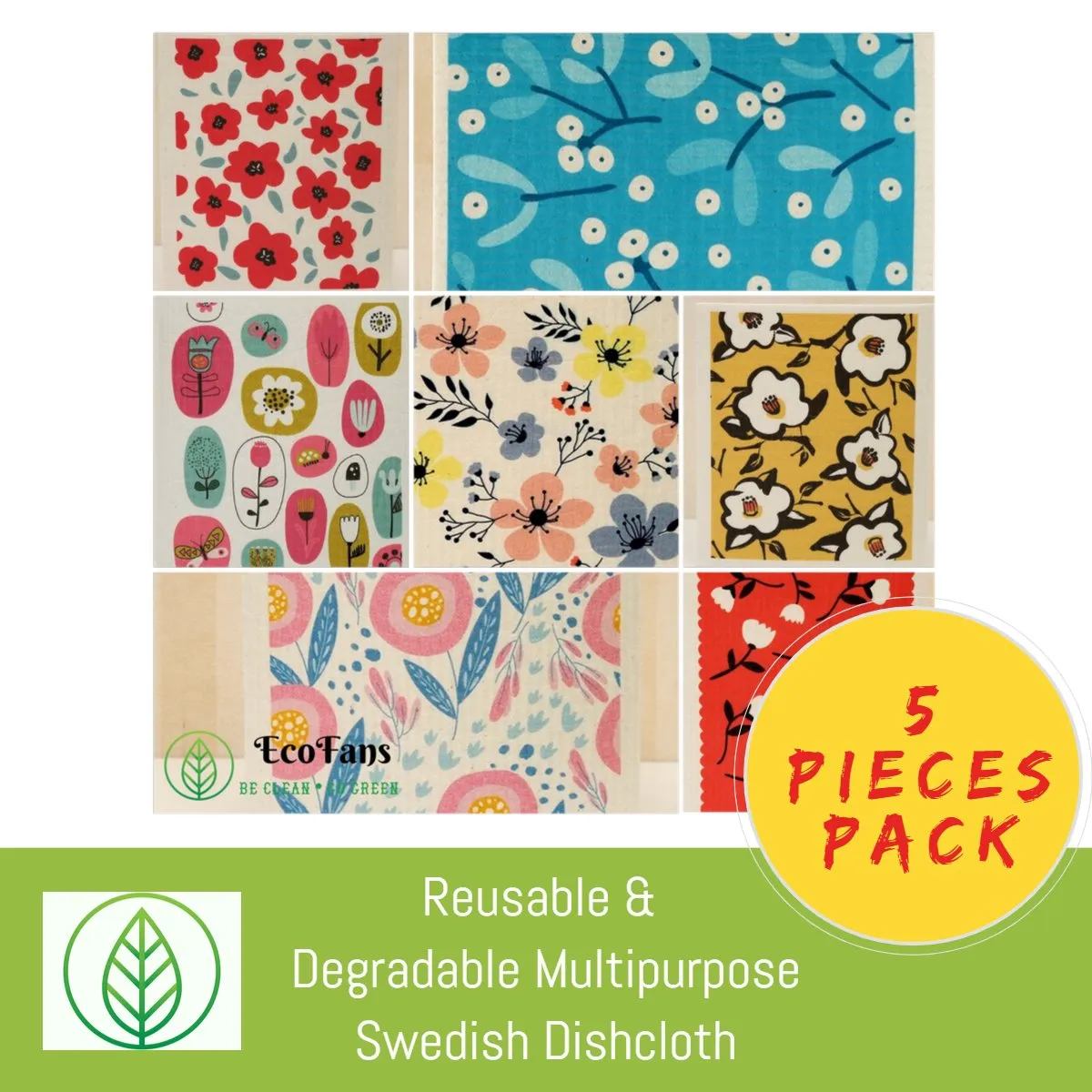 Swedish Dishcloth – Multi-Pack Cellulose Sponge Cloths