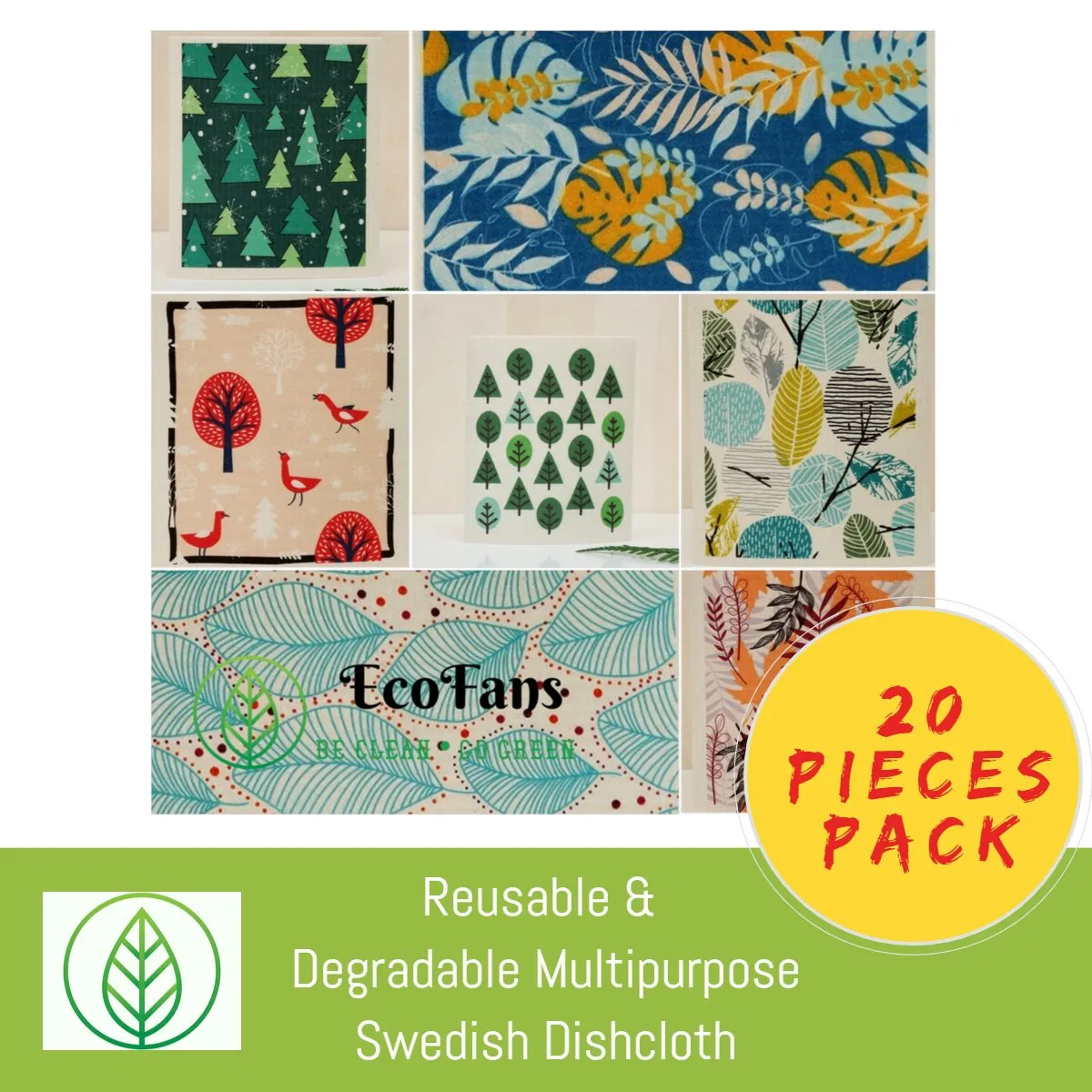 Swedish Dishcloth – Multi-Pack Cellulose Sponge Cloths
