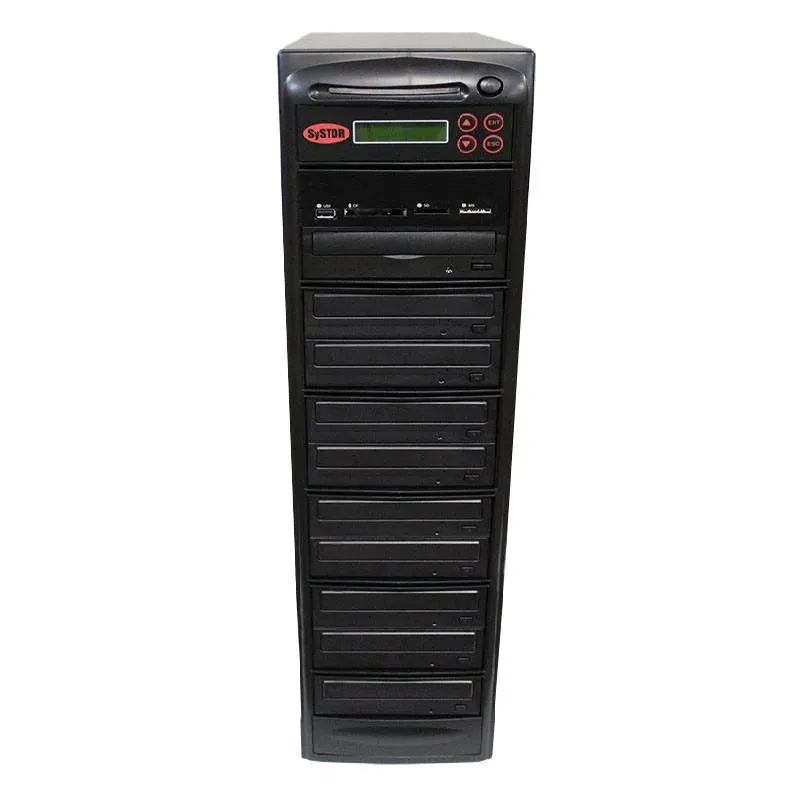 Systor Multi Media Center - Flash Memory Drive (USB/SD/CF/MS/MMC) to Disc Backup   1 to 9 SATA Blu-Ray Duplicator