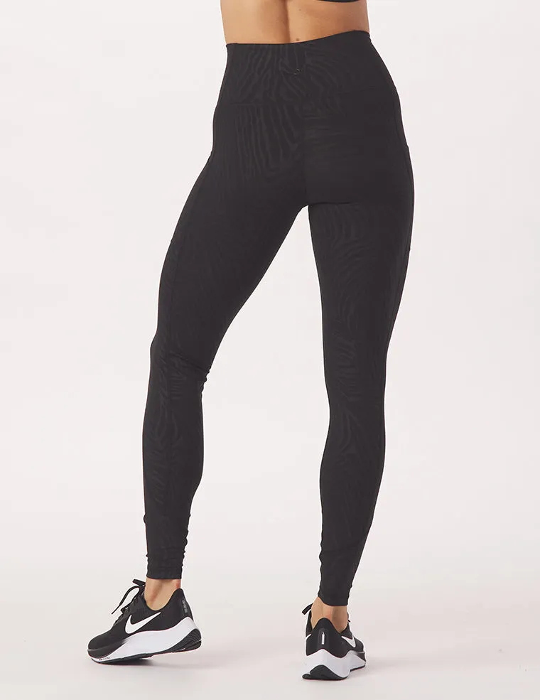 Taper Legging Print: Black Zebra Gloss