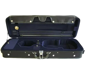 TG Oblong Violin Case Hill Style 1/2 - Black with Blue Interior