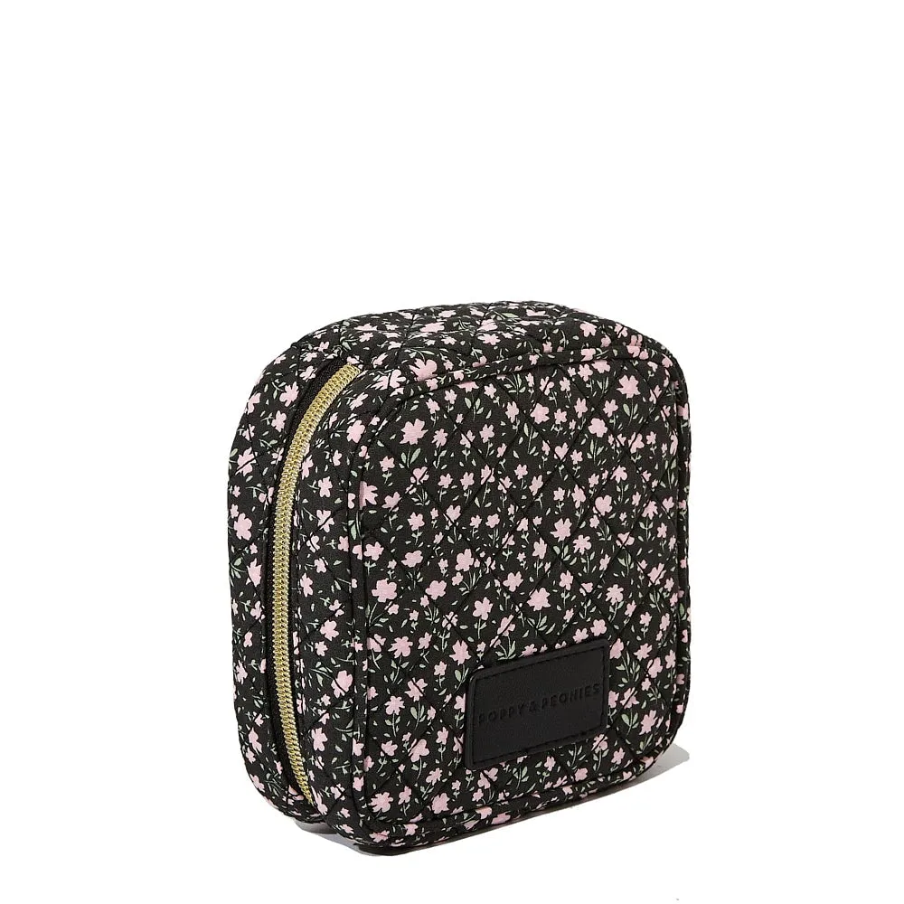 The Quilted Teched Out Case Black Floral