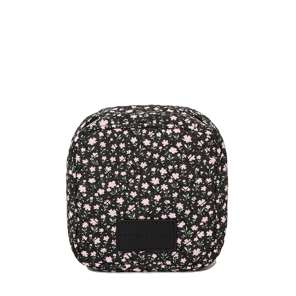 The Quilted Teched Out Case Black Floral