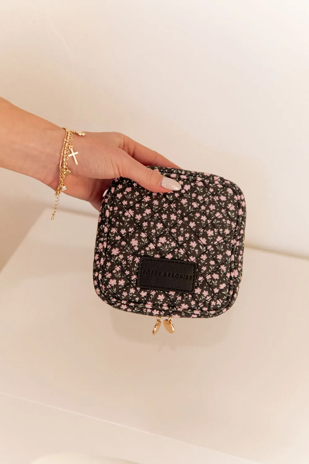 The Quilted Teched Out Case Black Floral