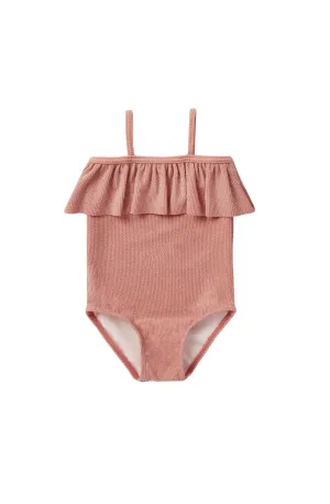 The Ruffle One-Piece Swimsuit by Rylee   Cru - Lipstick - KIDS