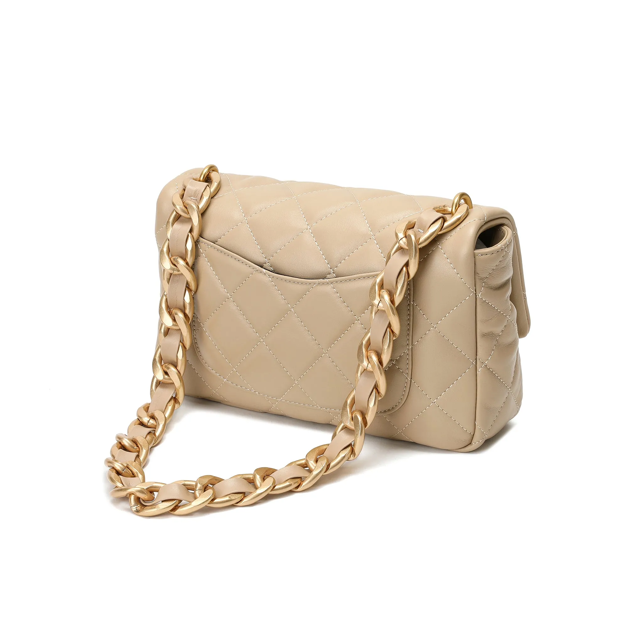 Tiffany & Fred Quilted Sheepskin Leather Shoulder Bag