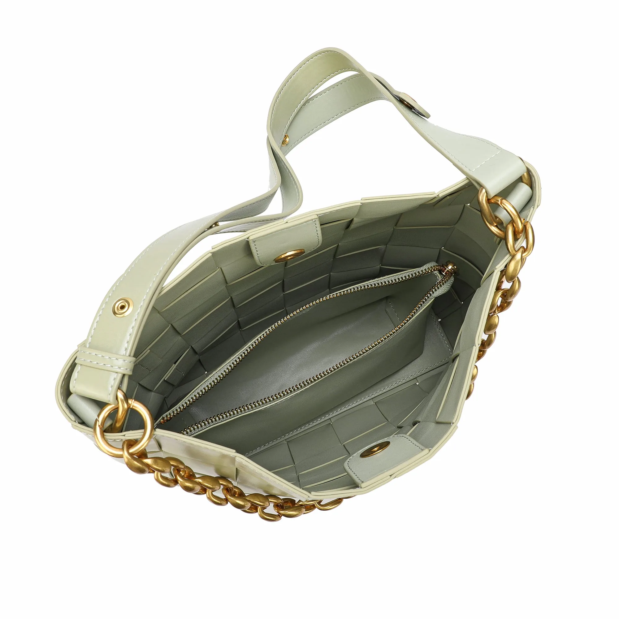 Tiffany & Fred Smooth Woven Leather Shoulder Bag