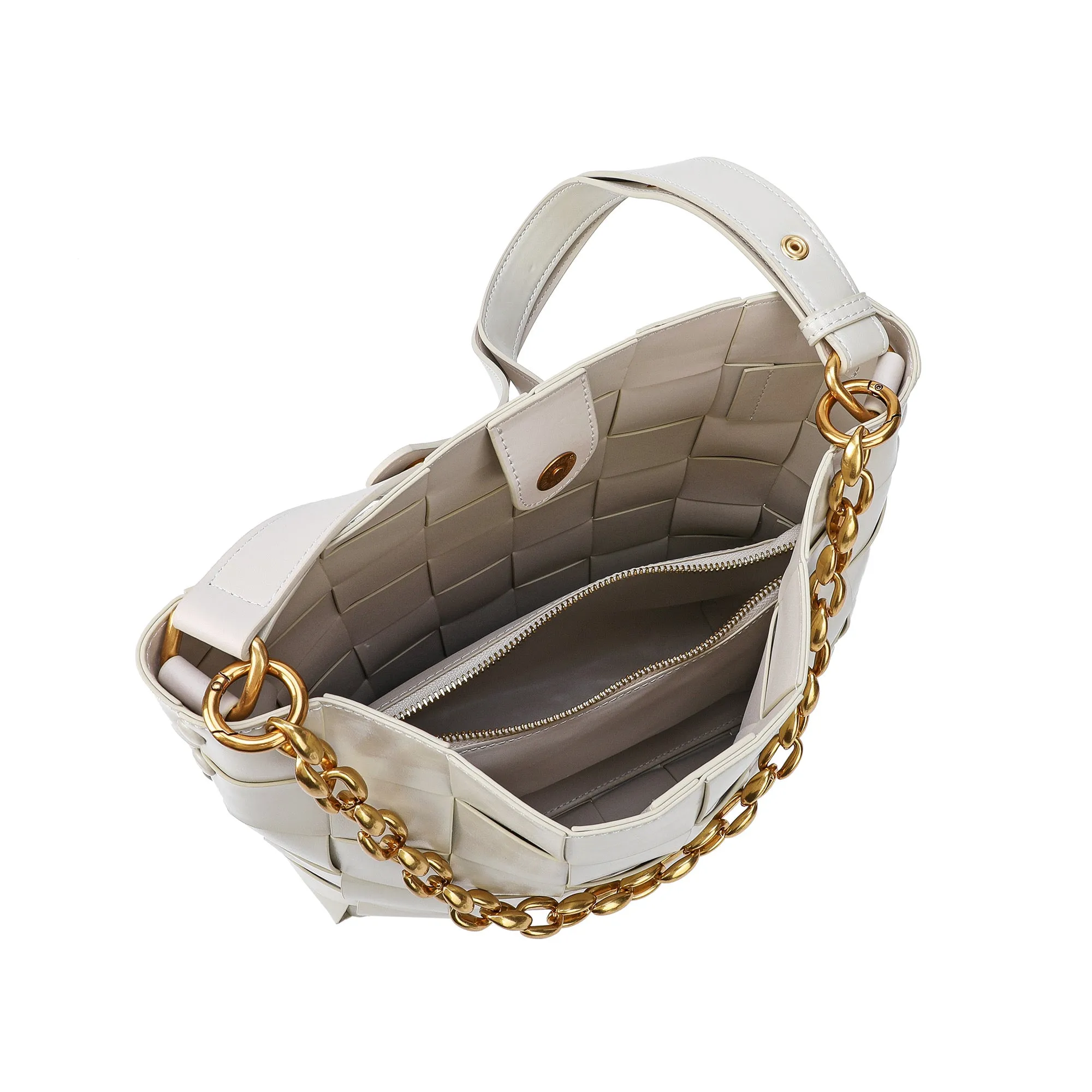 Tiffany & Fred Smooth Woven Leather Shoulder Bag