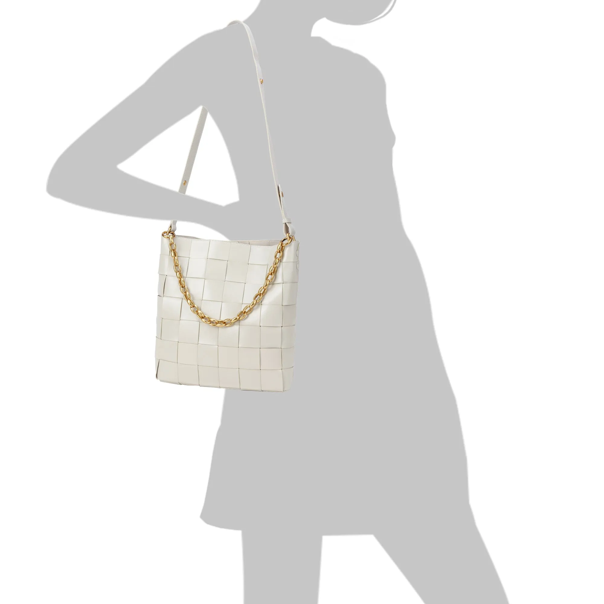 Tiffany & Fred Smooth Woven Leather Shoulder Bag