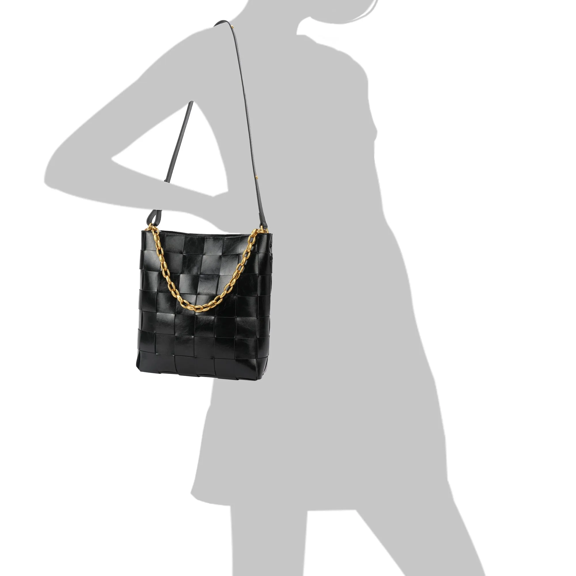 Tiffany & Fred Smooth Woven Leather Shoulder Bag