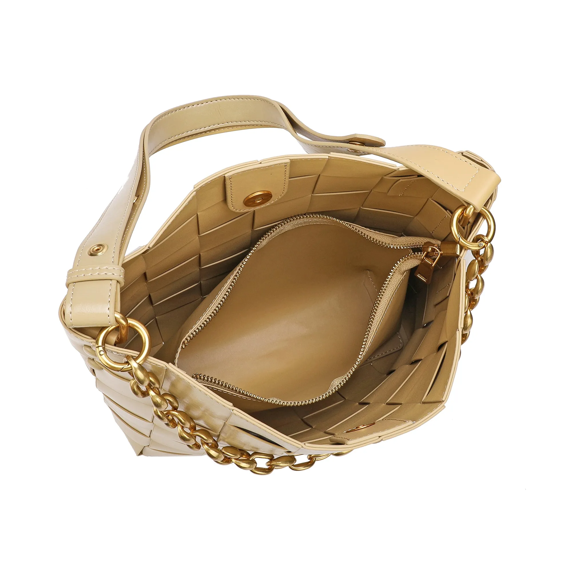 Tiffany & Fred Smooth Woven Leather Shoulder Bag