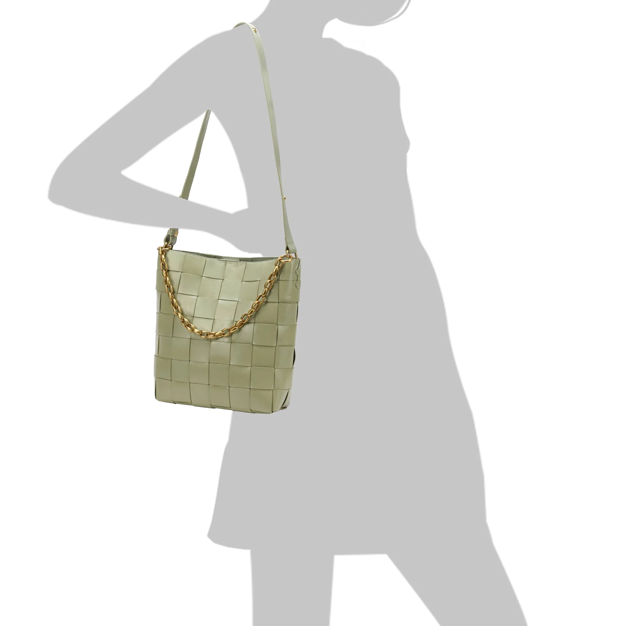 Tiffany & Fred Smooth Woven Leather Shoulder Bag