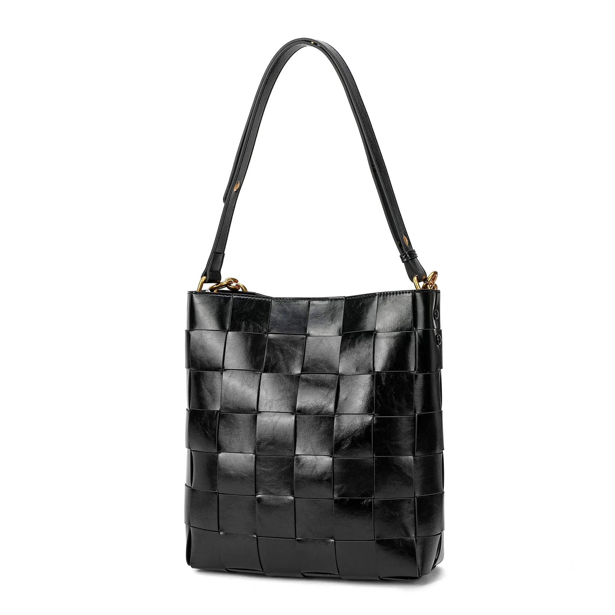 Tiffany & Fred Smooth Woven Leather Shoulder Bag