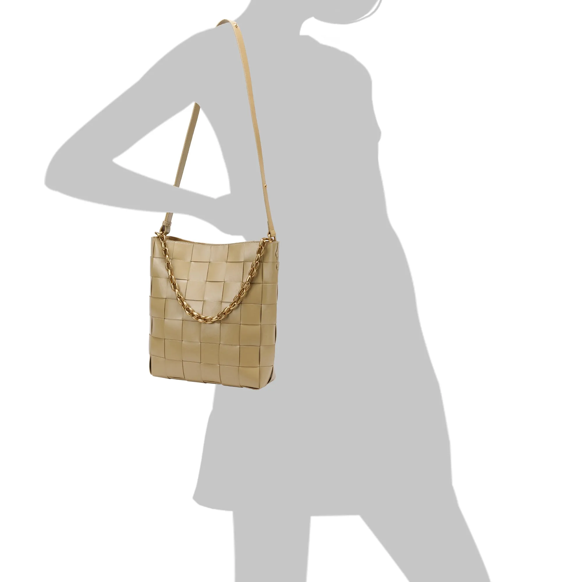 Tiffany & Fred Smooth Woven Leather Shoulder Bag