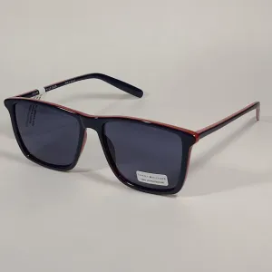 Tommy Hilfiger Rob Square Sunglasses Two Tone Navy Blue Red Gray Lens ROB MP OM517