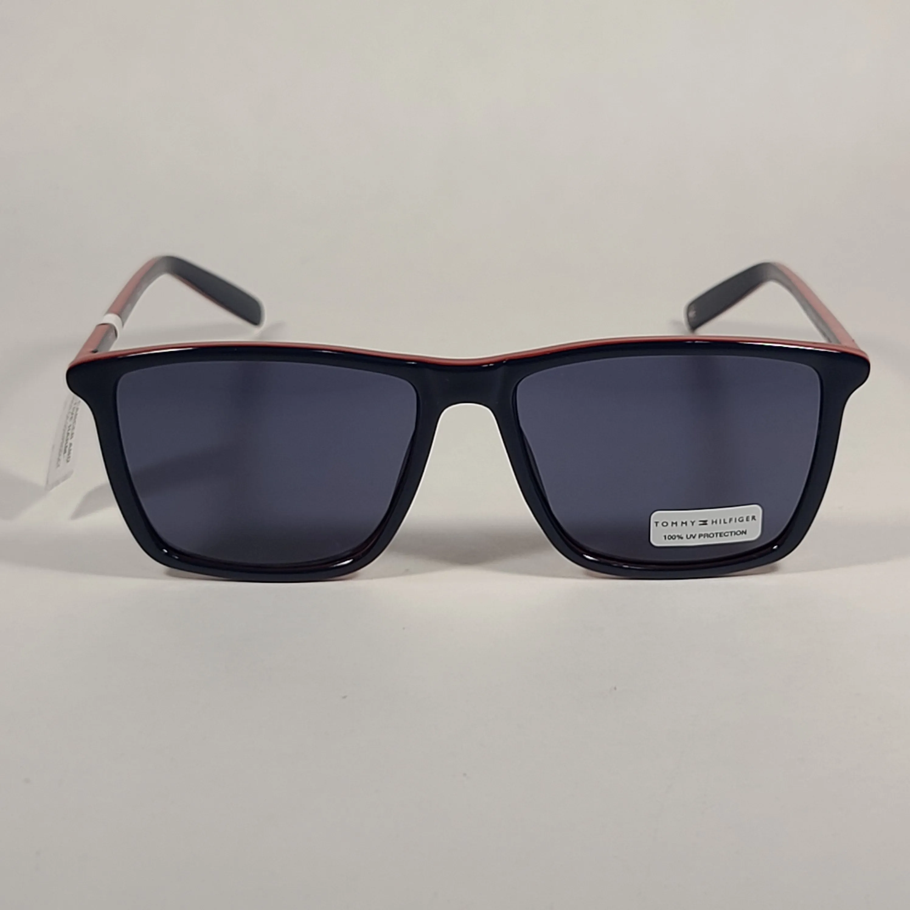 Tommy Hilfiger Rob Square Sunglasses Two Tone Navy Blue Red Gray Lens ROB MP OM517