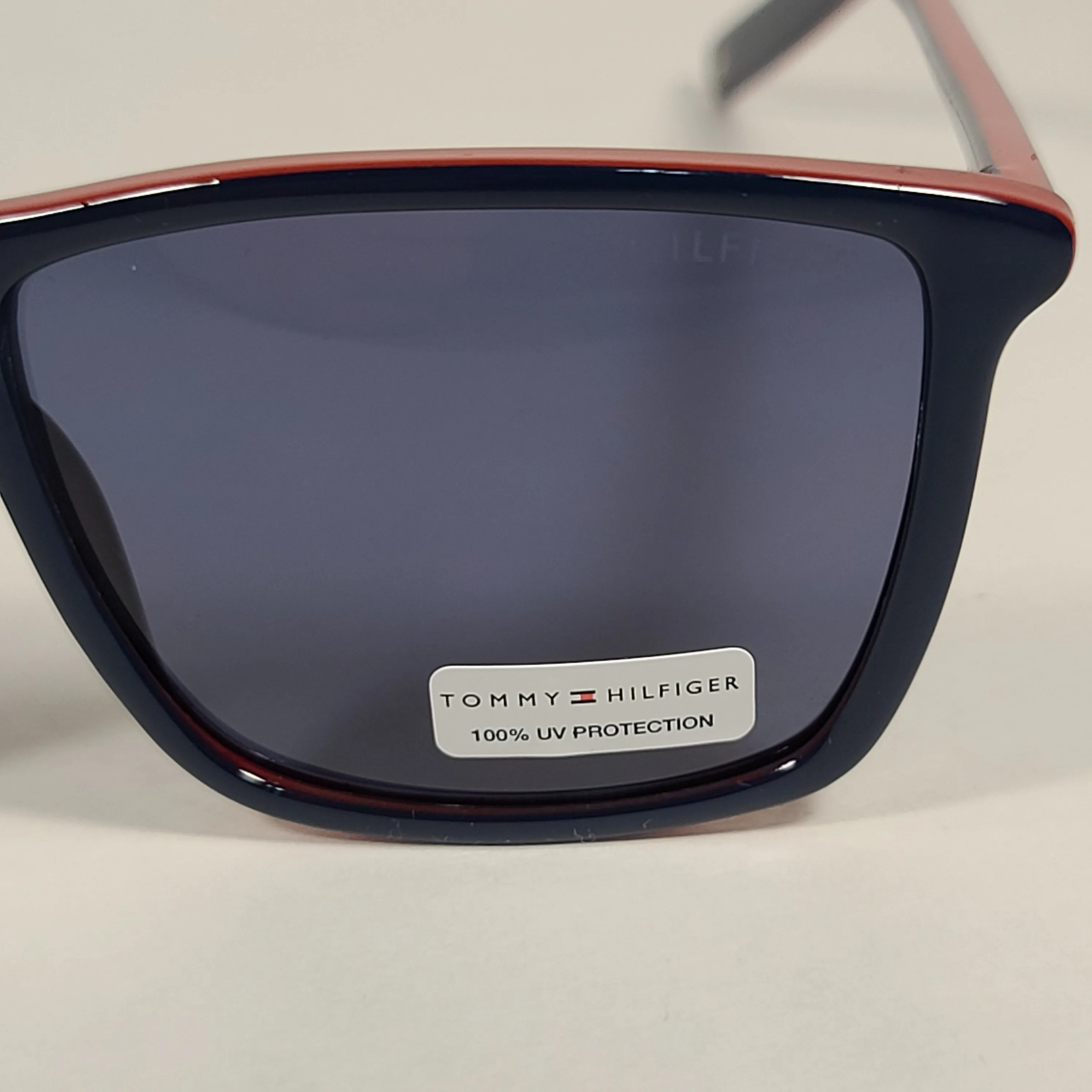 Tommy Hilfiger Rob Square Sunglasses Two Tone Navy Blue Red Gray Lens ROB MP OM517