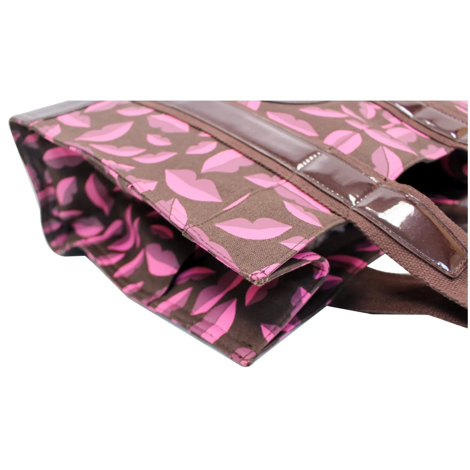 TORY BURCH Ella Lips Collection Patent Leather Tote Pink