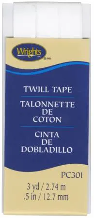Twill Tape 1/2in White