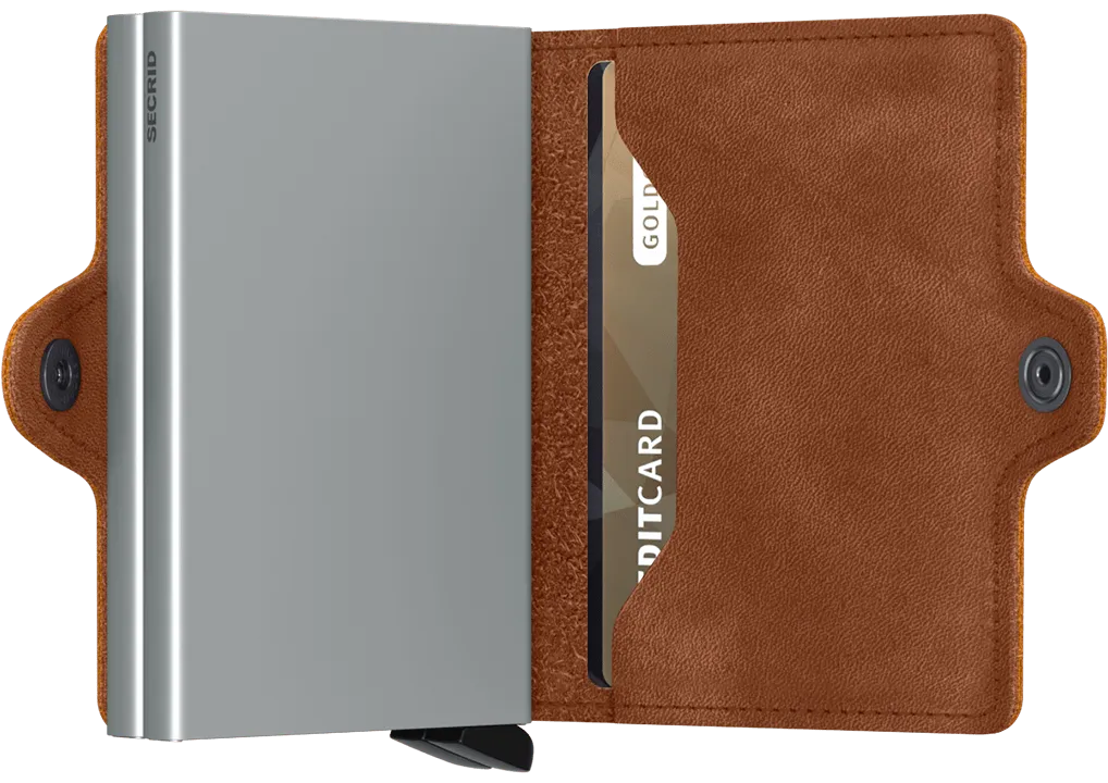 Twinwallet Vintage Cognac-Silver