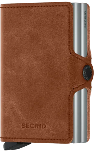 Twinwallet Vintage Cognac-Silver
