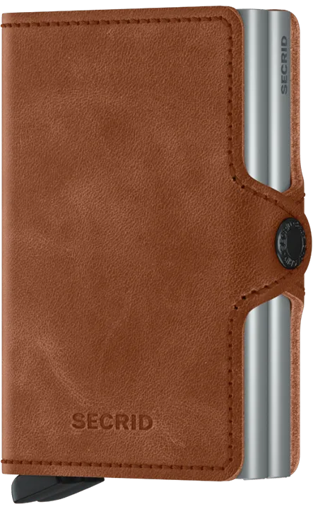 Twinwallet Vintage Cognac-Silver