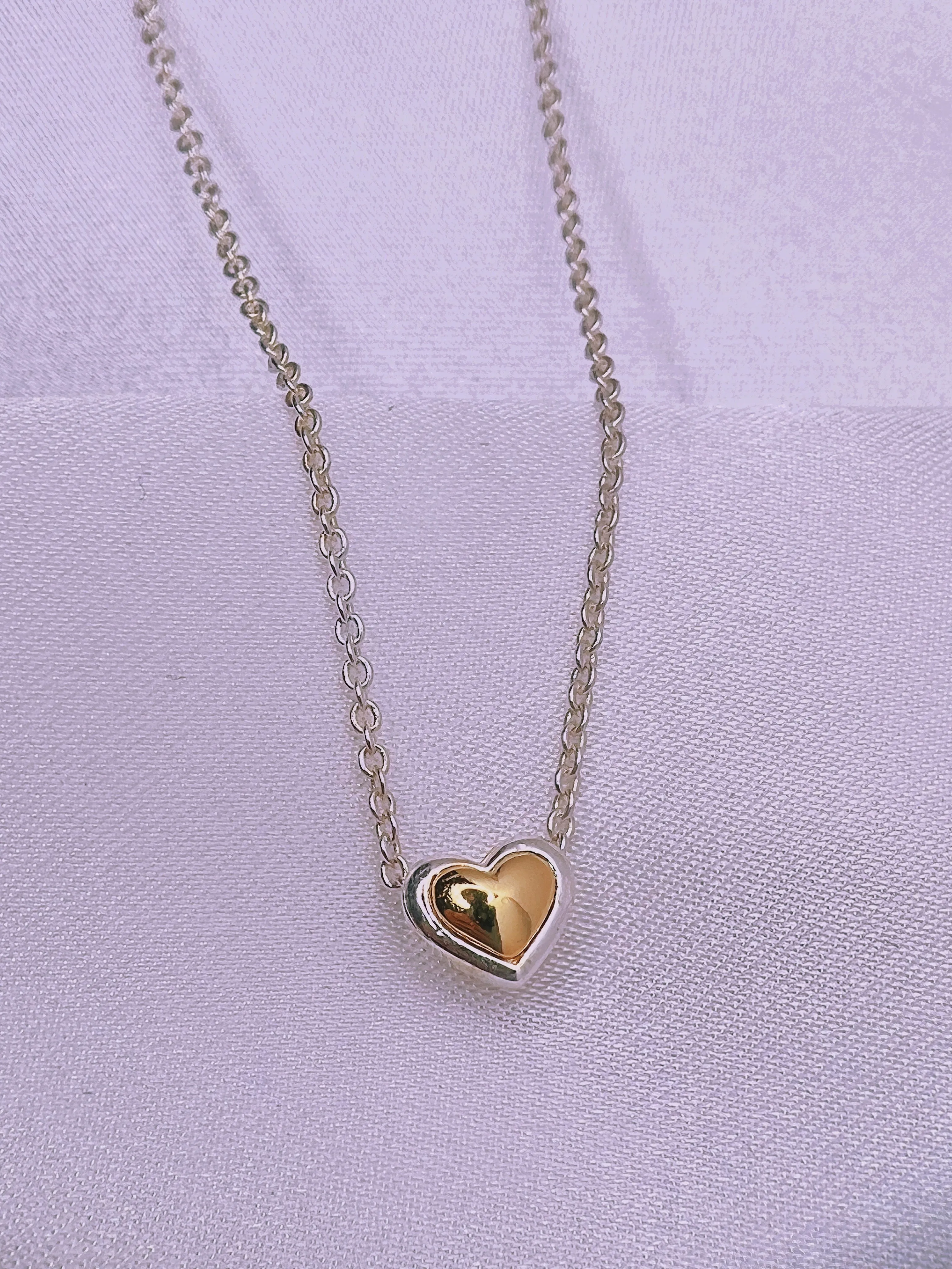 Two Tone Heart Necklace