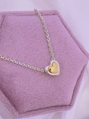 Two Tone Heart Necklace